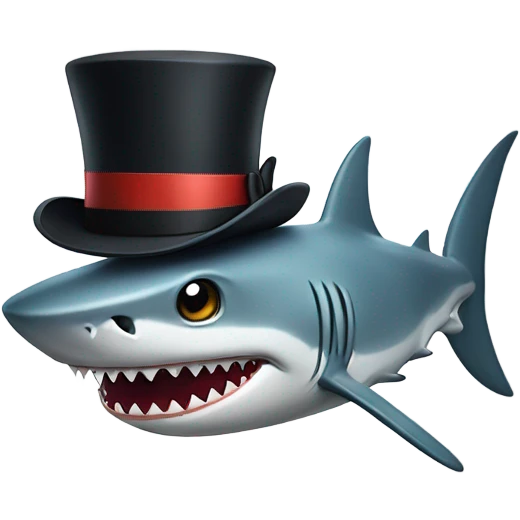 Shark with a top hat emoji