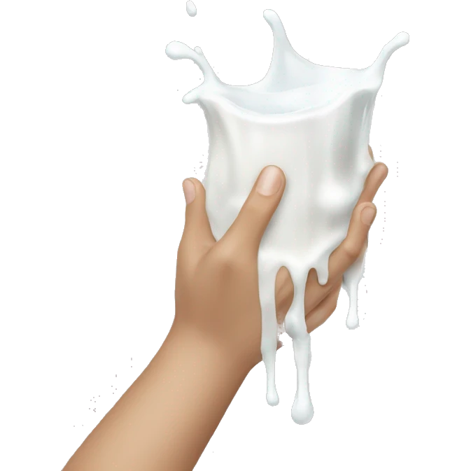 milk dripping off of hand emoji