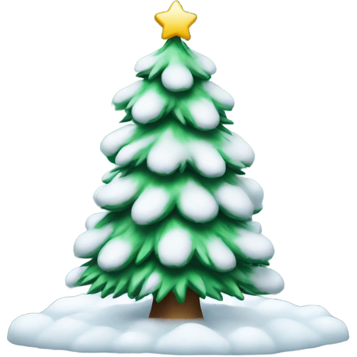 cute christmas tree covered in snow emoji