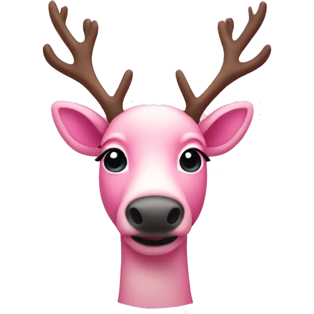 Pink reindeer emoji