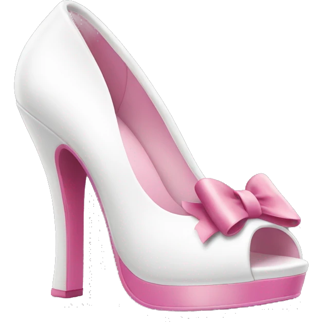 white chunky high heel with a pink bow emoji