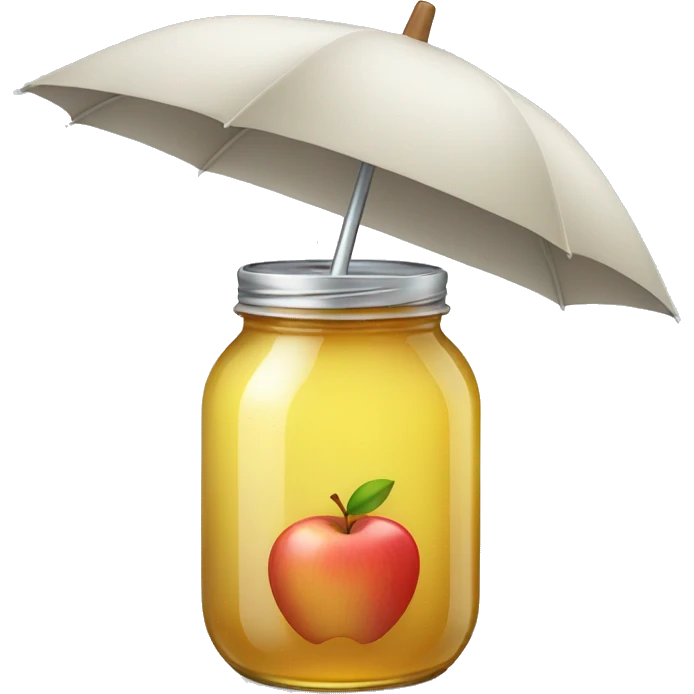 jar of apple juice with umbrella emoji