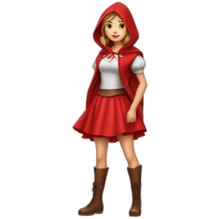 Little Red Riding Hood in small skirt прыгает с парашютом emoji