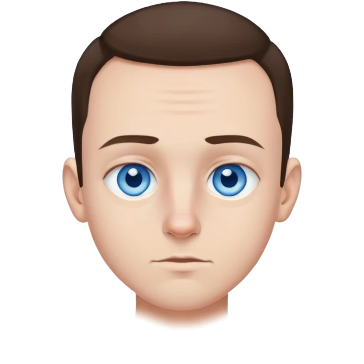 Brunette boy with receding hairline blue eyes and nose piercing  emoji