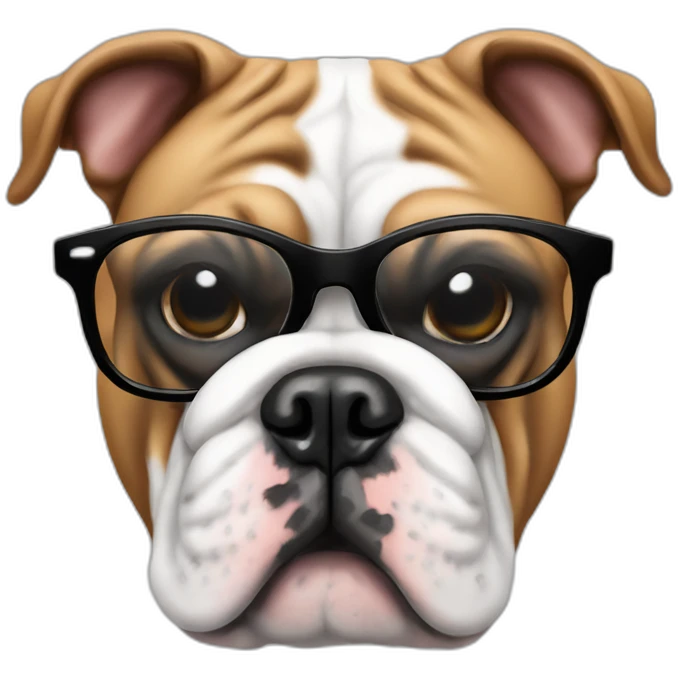 Bulldog ingles con gafas emoji