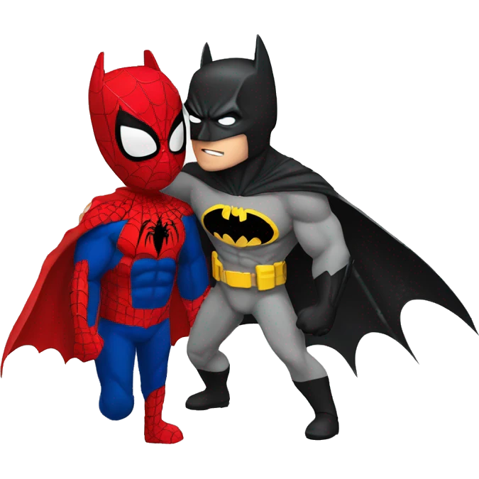 Batman besando a spiderman  emoji