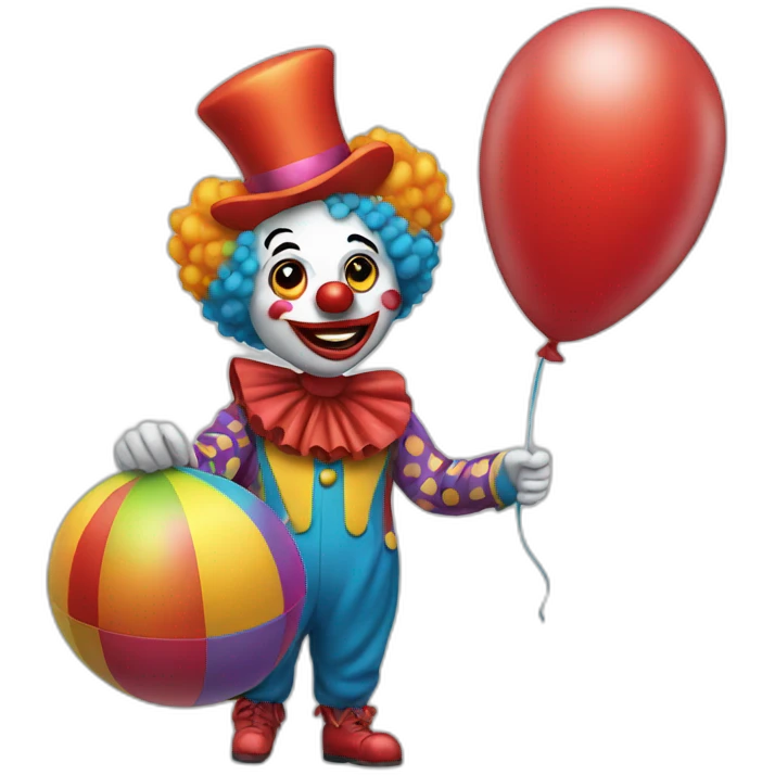 Clown with ballon emoji