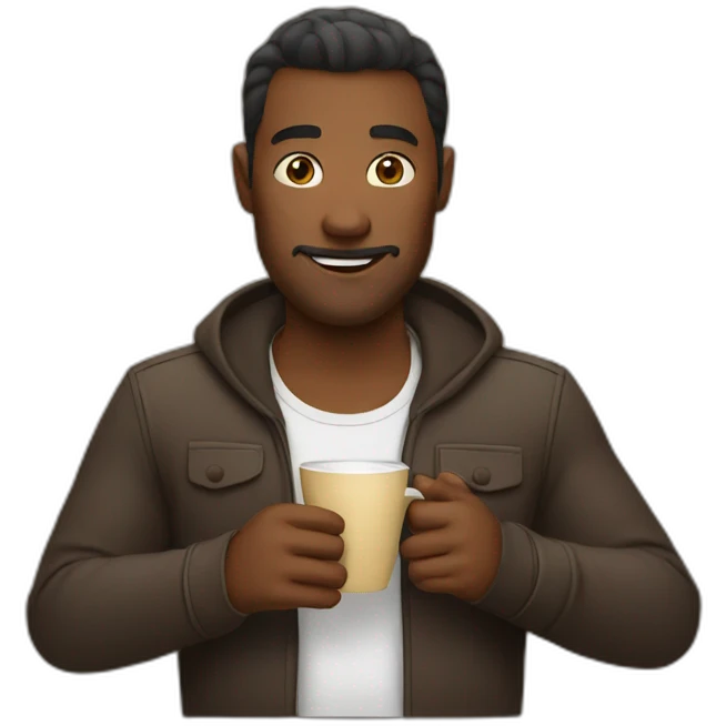 man drinking coffee emoji