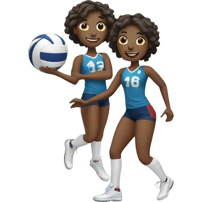 Twins playing volleyball emoji