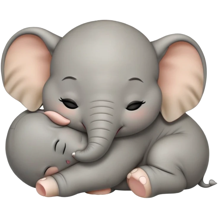 meme-worthy-cute-sleeping-baby-elephant-portrait-emoji,-head-resting-peacefully-with-a-contented-smile,-showcasing-a-delightfully-tiny-build-and-a-luxuriously-soft-gray-hide,-eyes-shut-in-a-serene,-restful-nap,-simplified emoji