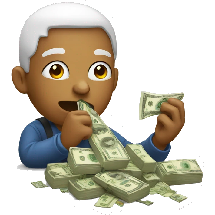 Someone eating money emoji