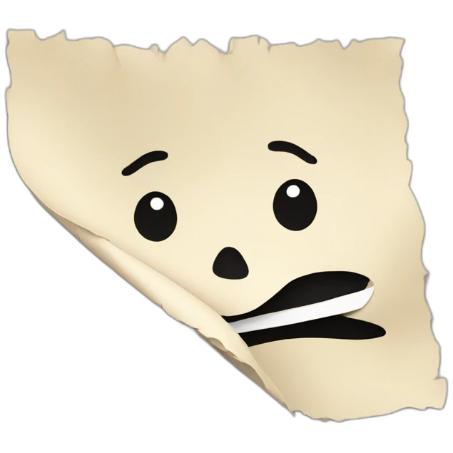 A piece of paper torn in half emoji