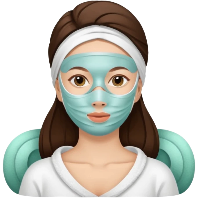 Lady with face mask spa beauty full face relaxing emoji
