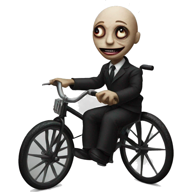 Puppet from Saw movie on a tricycle emoji