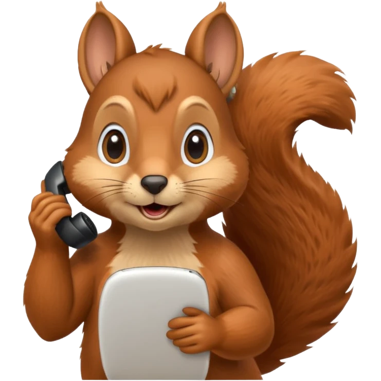 squirrel talking on a phone emoji