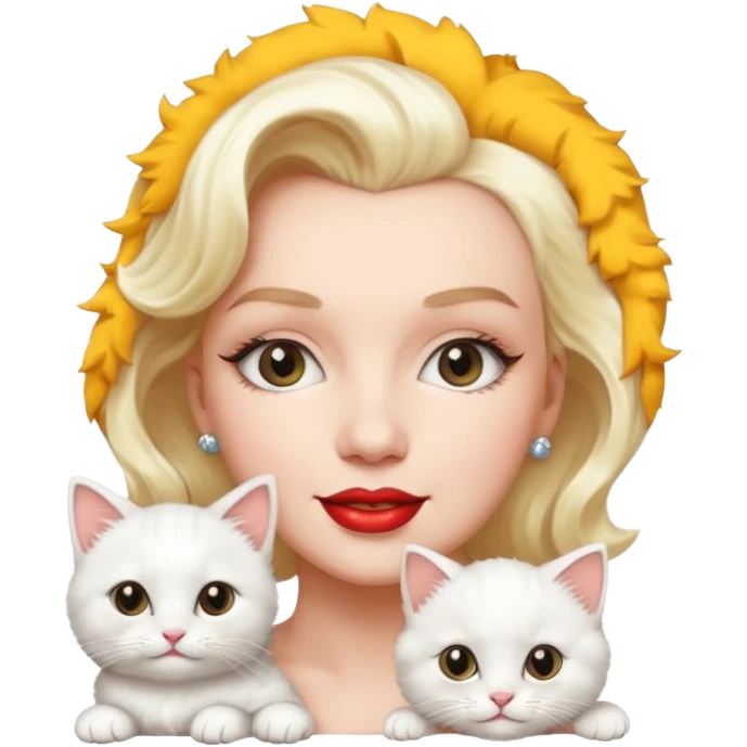 Marilyn Monroe, with cute cat emoji
