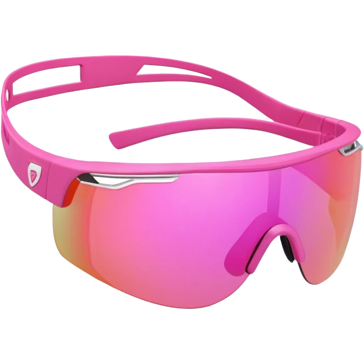 sporty pink shield visor sunglasses, athletic design, one-piece lens emoji