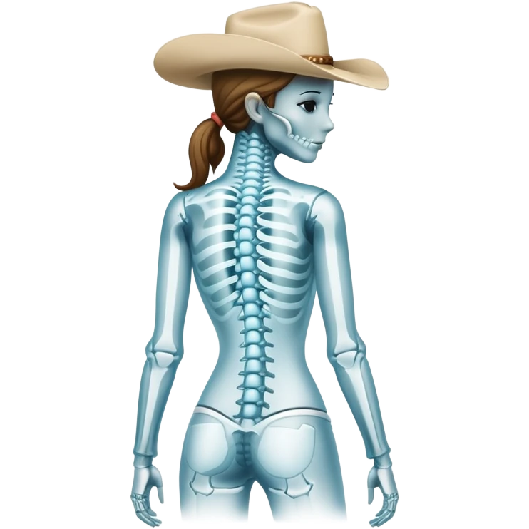 An x-ray of a cowgirls spine emoji