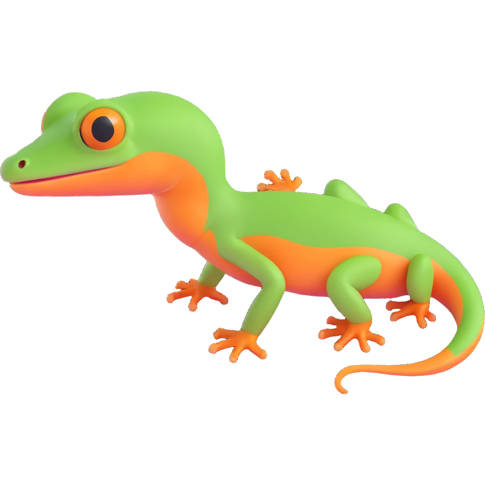 a gecko in side profile emoji