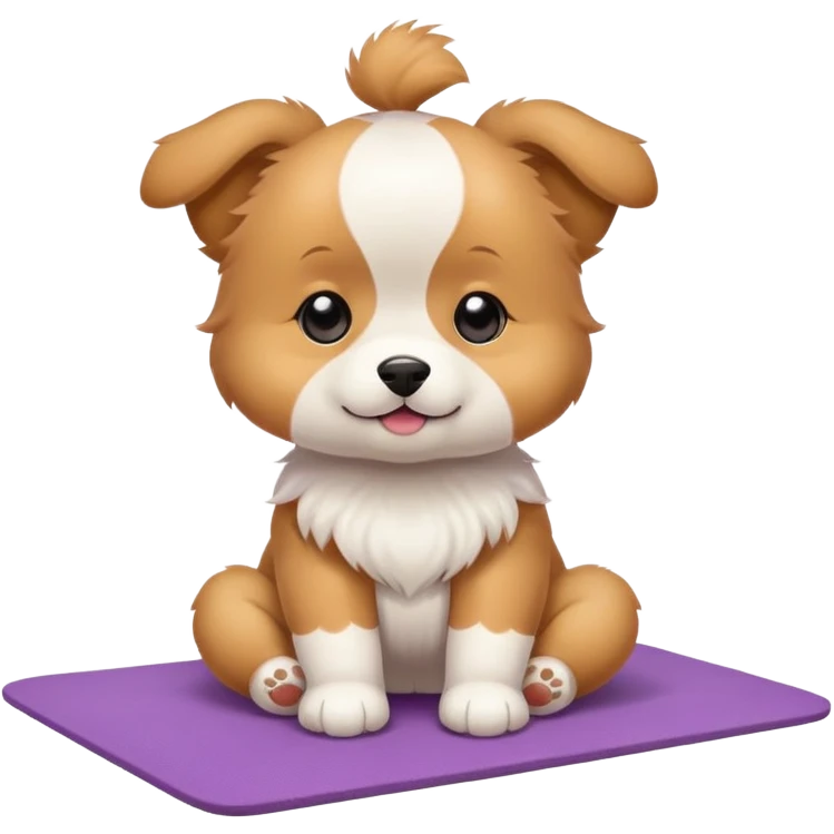 puppy doing yoga on yoga mat emoji