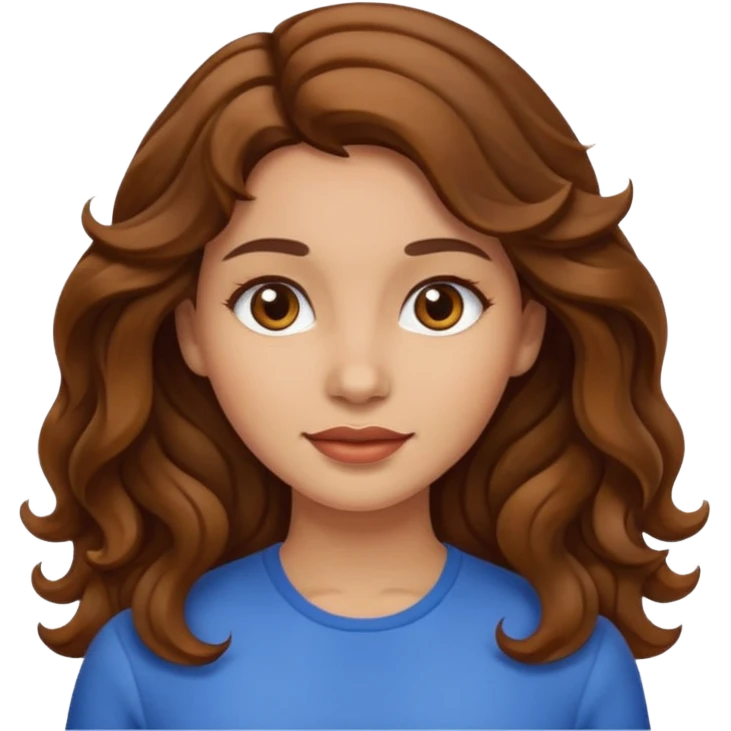 Una mujer morena clara con pelo ondulado color café  emoji