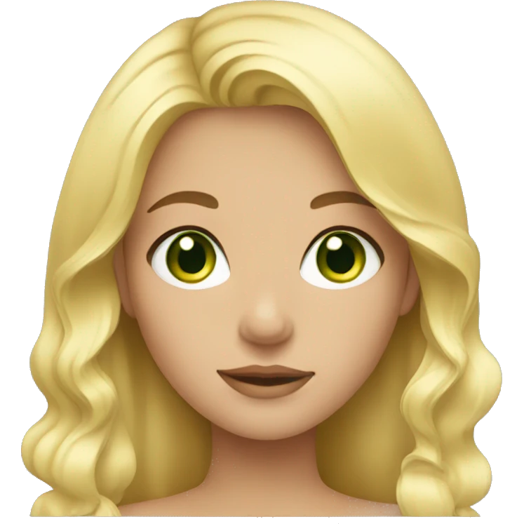 girl blonde hair and green eyes emoji