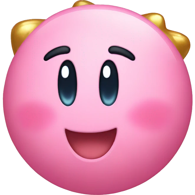 Gold happy Kirby Emote emoji
