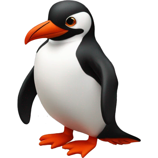 bright red instead of black pinguin emoji