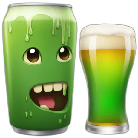 Creeper drink a beer emoji