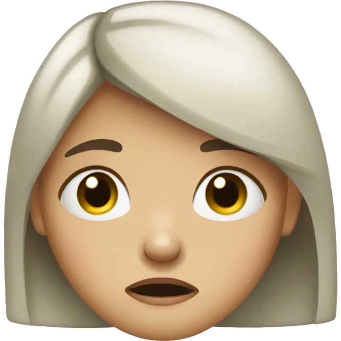 A girl who is tired and crying emoji