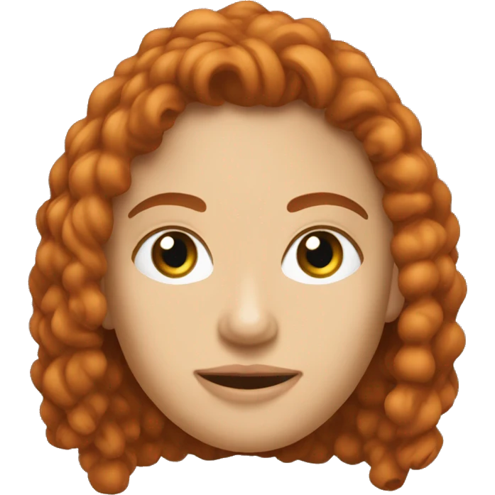 Ruiva, branca, olhando para um celular emoji