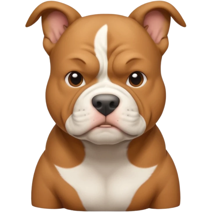 light brown pocket bully facing forwards, head and shoulders emoji