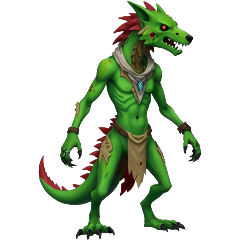 Zombie vernid-sergal-protogen-primagen-fusion-hybrid, full body emoji