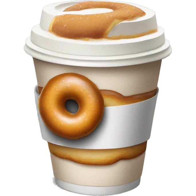 Donut on a takeaway coffee cup emoji