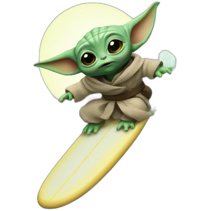 Baby yoda surfing emoji