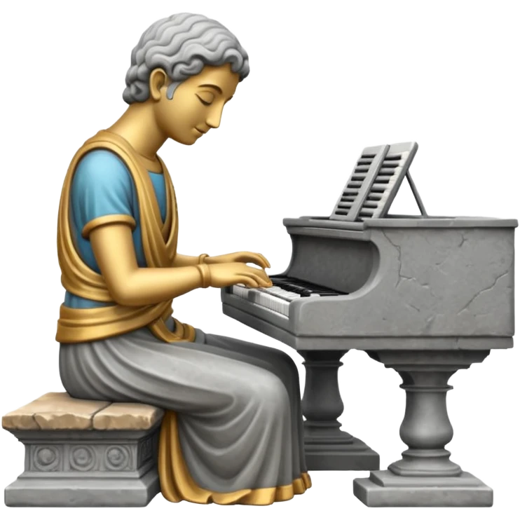 statue playing keyboard emoji