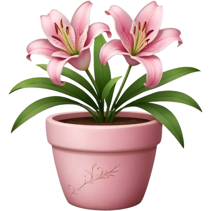 pink lily flower pot emoji