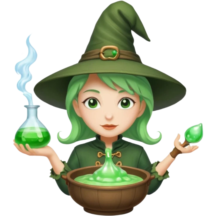 green witch cooking potion emoji