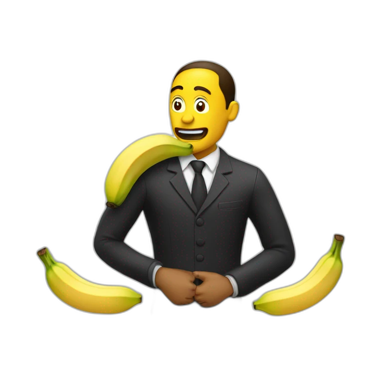 homme noir qui mange une banane emoji