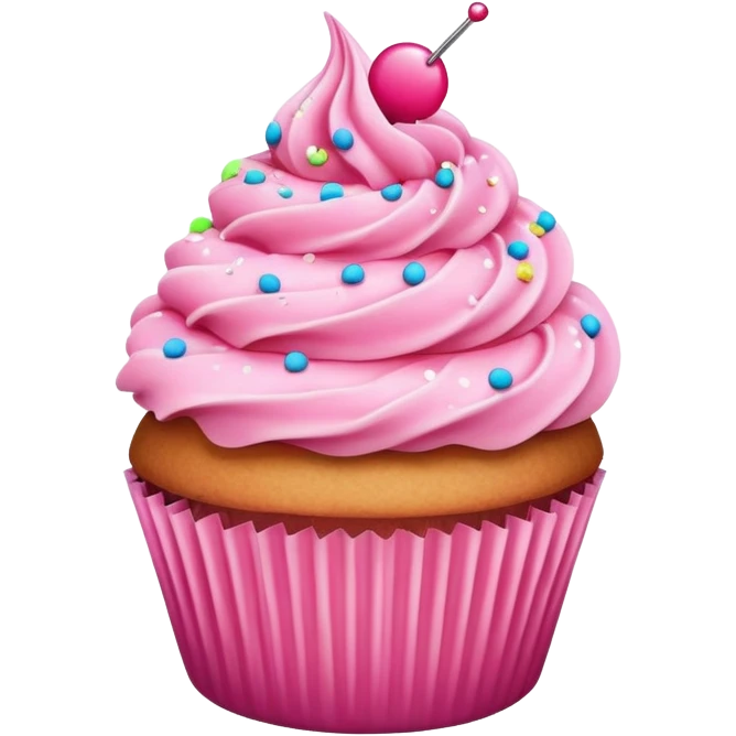 Cupcake with pink icing emoji