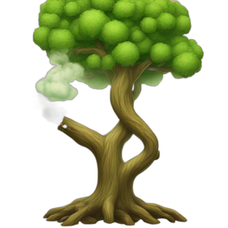 a tree smoking emoji