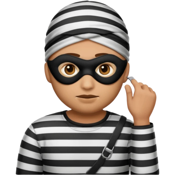 A theif robber emoji,Stripped shirt.eye mask. emoji