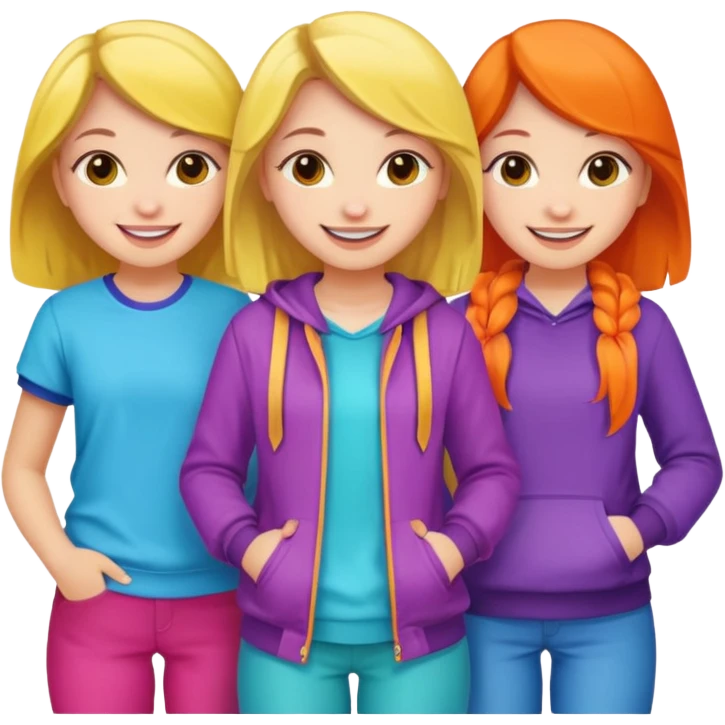 group of cute teenage girls emoji