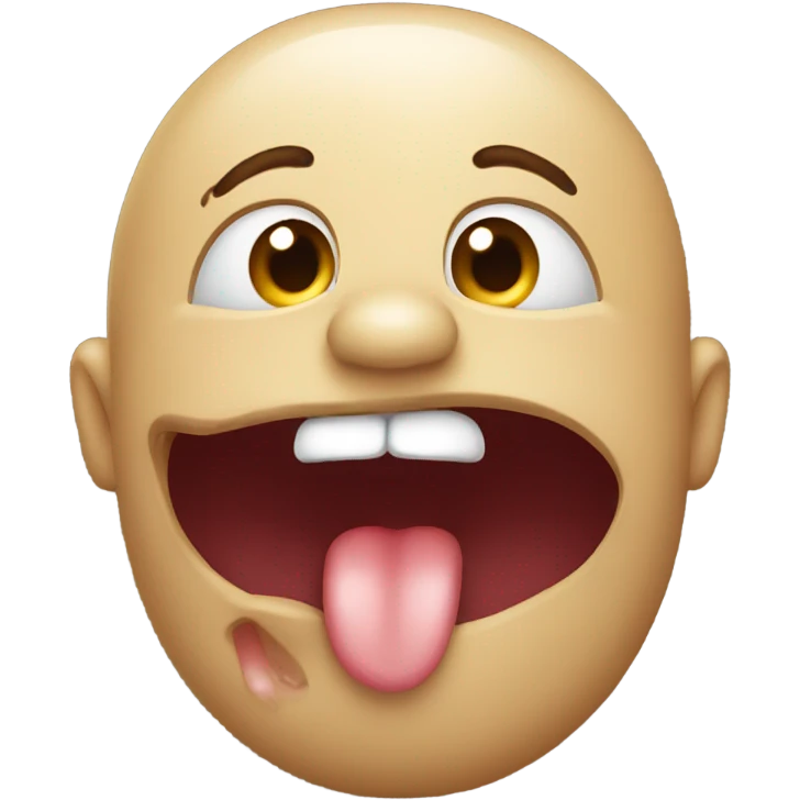 A drooling emoji but realistic  emoji