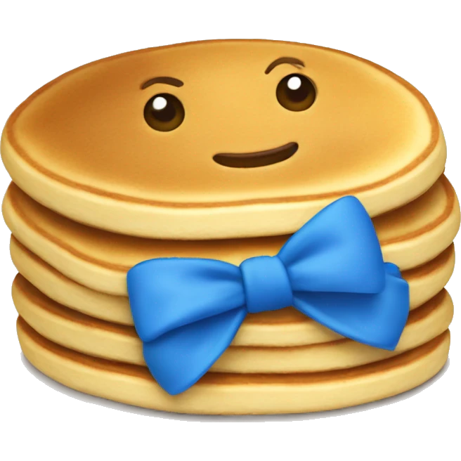 Pancakes with a blue bow emoji