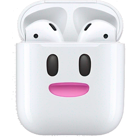 AirPods with a pink ྀིྀི in the middle emoji