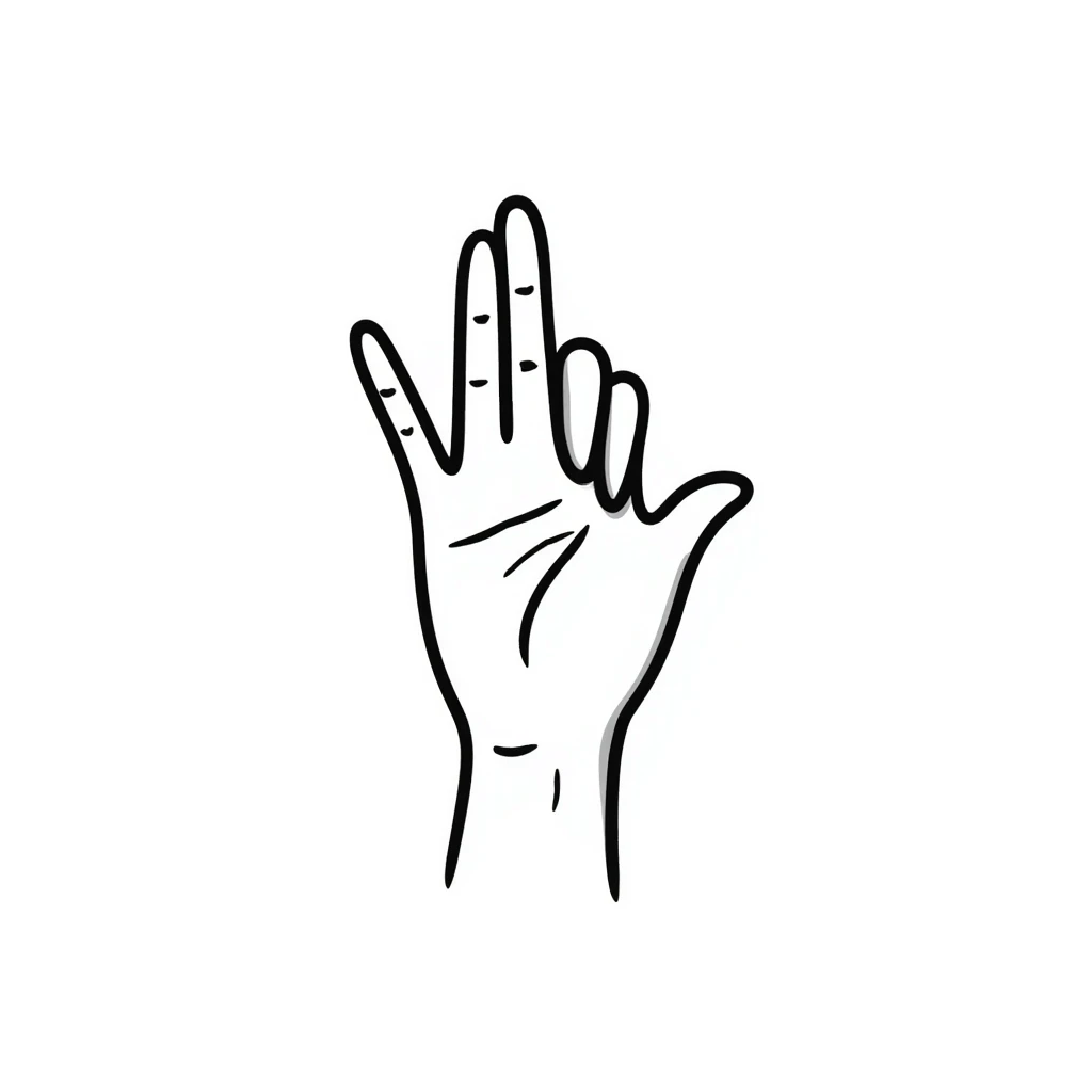 stylized symmetrical hand in doodle style, square format, suitable as emoji for music marketing course cover emoji