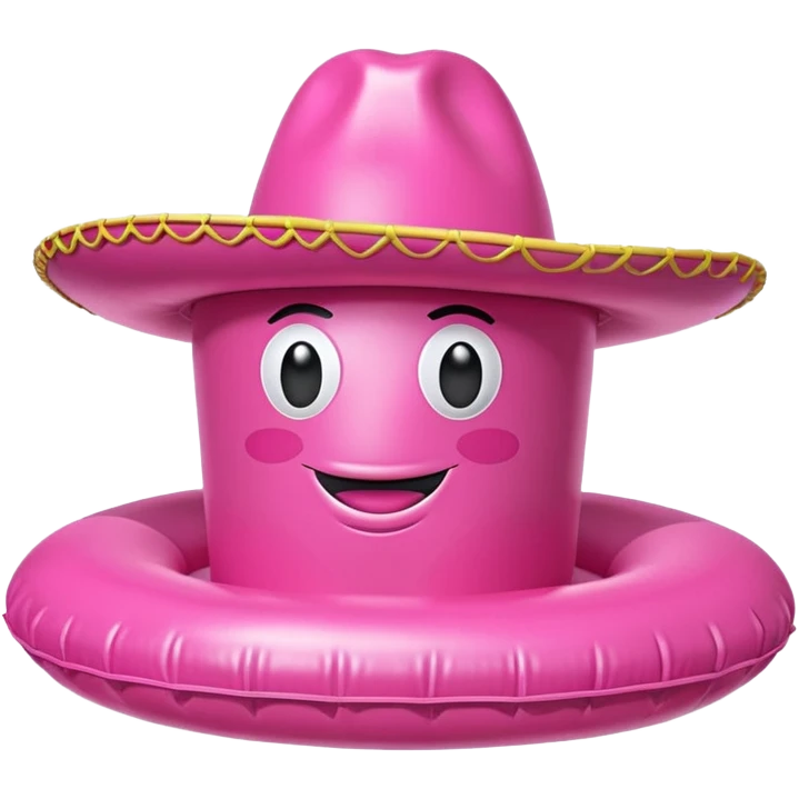 jeff koons pink spam sombrero inflatable sculpture  emoji