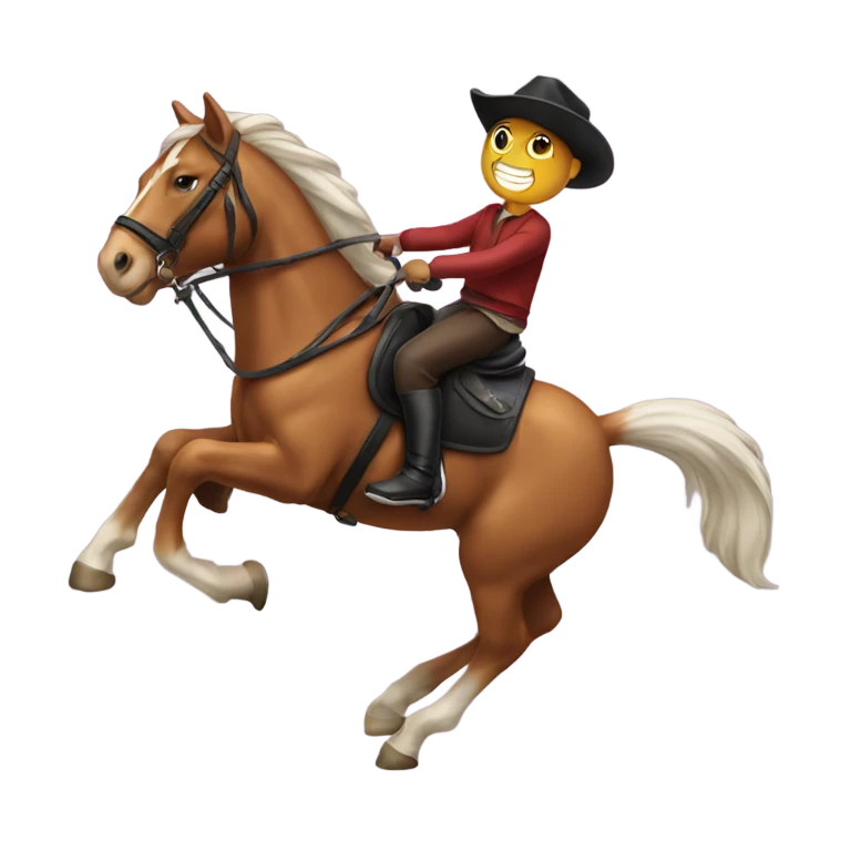 a cat riding a horse emoji
