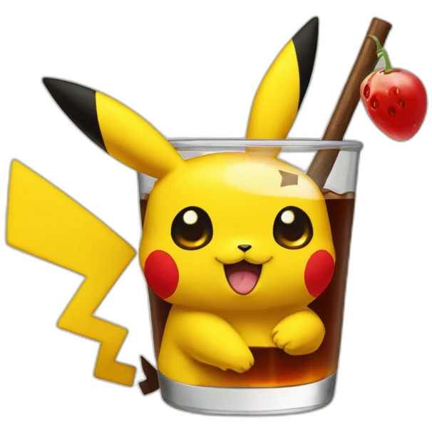 Pikachu drink rum emoji